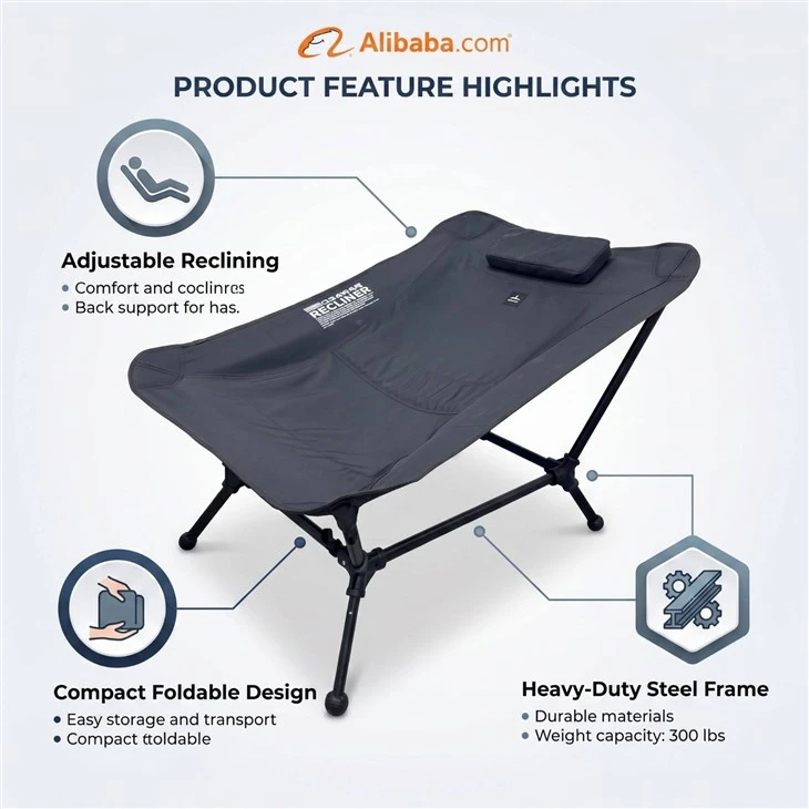 Reclining Foldable Camping Chair-Outdoor Portable Multi-functional With 7075 Aluminum Alloy Frame & Oxford Cloth suppliers